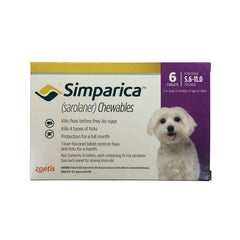 وصفة طبية Simparica 5.6-11 رطل × 6 أقراص