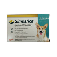 Rx Simparica 22.1-44 رطل × 6 أقراص