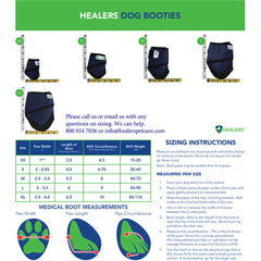 Healers Medical Dog Boots Box Set of 2 boots & 2 Gauze Inserts, XLarge