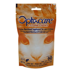 علكات Optixcare L-Lysine للقطط والقطط الصغيرة، 60 علكة