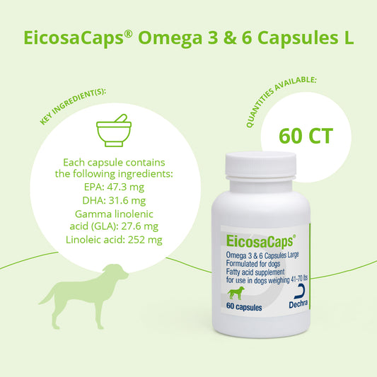 EicosaCaps Omega 3 y 6 para perros y gatos de menos de 18 kg, 60 cápsulas