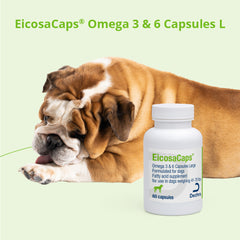 EicosaCaps Omega 3 y 6 para perros y gatos de menos de 18 kg, 60 cápsulas