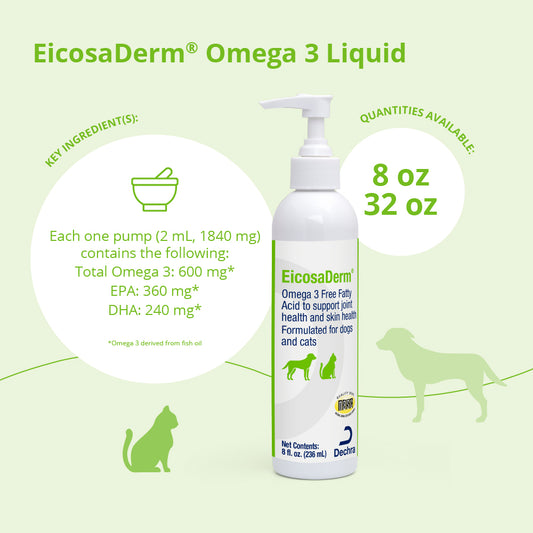 EicosaDerm Omega 3 Liquid, 8 oz