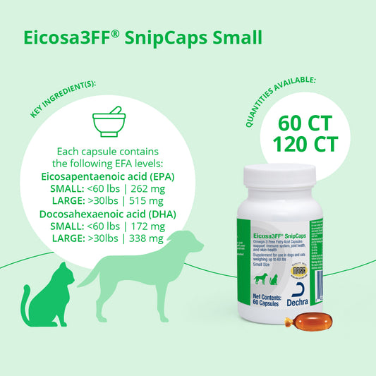 Eicosa3FF SnipCaps, Small, <60lbs, 60 ct