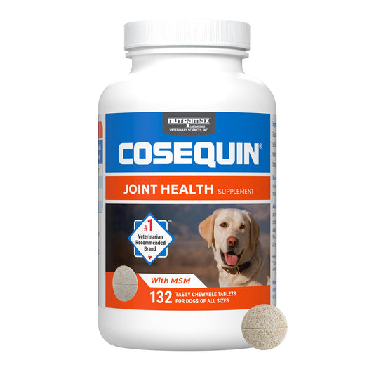 Cosequin Suplemento para la salud articular Plus MSM para perros 132 comprimidos masticables