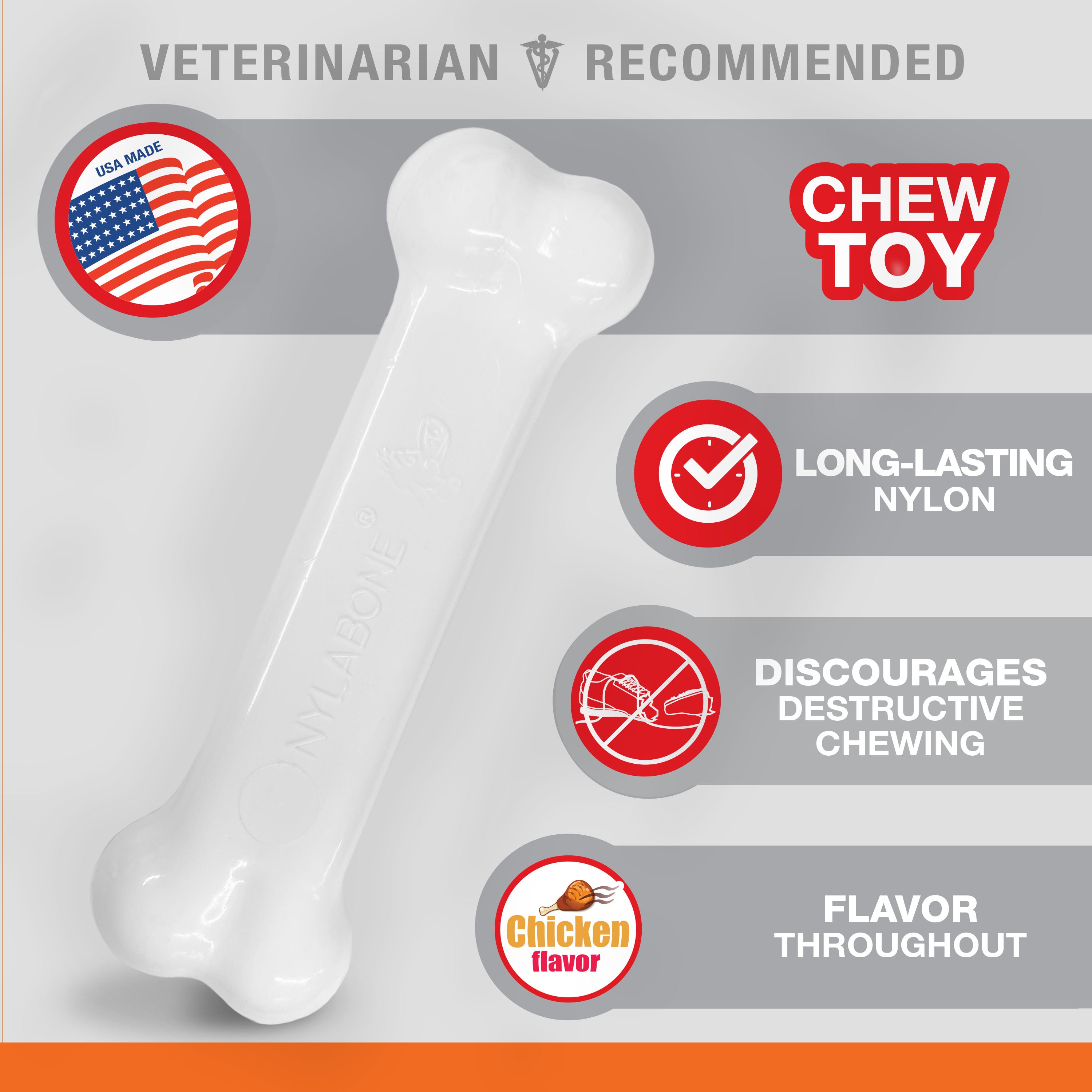 Nylabone Power Chew Dog Toy Chicken 1ea/SMall/Regular - Up To 25 Ibs.