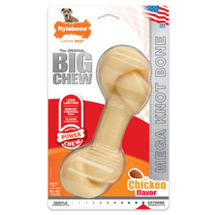 Nylabone Power Chew Knot Bone BIG Dog Chew Toy Chicken, 1ea/XXL/Monster 50 Lbs. 1 ct
