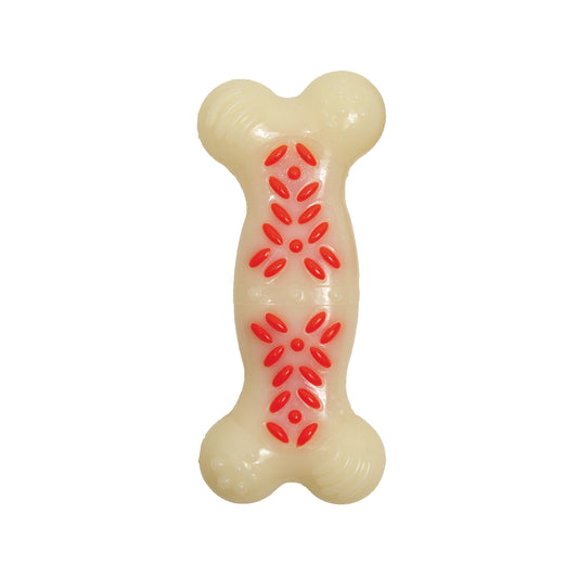 Nylabone Power Chew Action Ridges Chew Toy Bacon 1ea/Medium/Wolf - Up To 35 lb