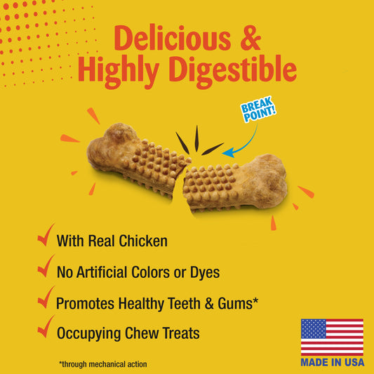 Nylabone Natural Nubz Chicken Dog Treats Chicken, Large 30 Lbs. 2 ct