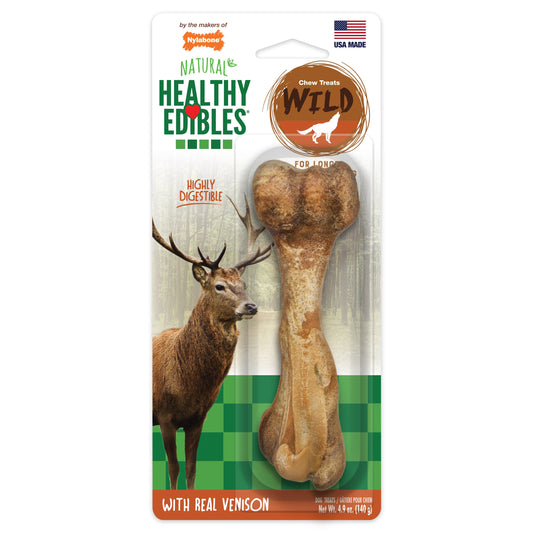 Nylabone Healthy Edibles WILD Natural Long Lasting Venison Dog Chew Treats Venison, Large/Giant Up To 50 Lbs. 1 ct