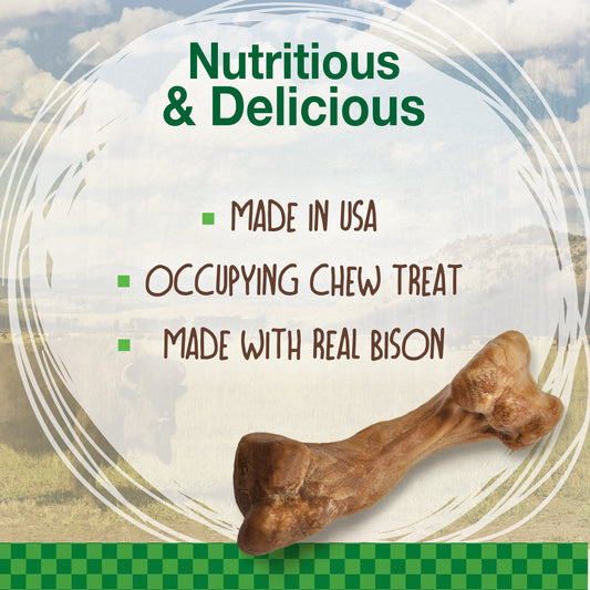 Nylabone Healthy Edibles WILD Natural Long Lasting Bison Dog Chew Treats Bison, SMall/Regular Up To 25 Ibs. 8 ct