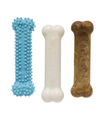 Nylabone Puppy Chew Variety Toy Treat Triple Pack 3 count, SMall/Regular Up To 25 Ibs.