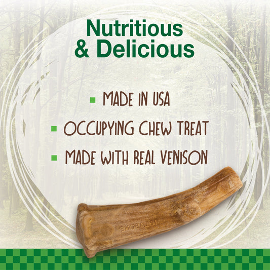 Nylabone Healthy Edibles WILD Antler Natural Long Lasting Dog Chew Treats Venison, Large/Giant Up To 50 Lbs. 2 ct