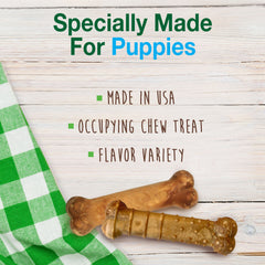 Nylabone Healthy Edibles Puppy Natural Long Lasting Variety Dog Chew Treats Roast Beef, Turkey, Apple, Bacon, XS/Petite Up To 15 Lbs. 3 ct