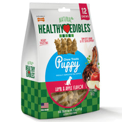 Nylabone Healthy Edibles Puppy AnimalShaped Lamb Apple Dog Chew Treats Lamb Apple, SMall/Regular Up To 25 Ibs. 12 ct