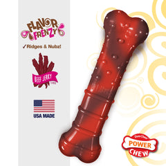 Nylabone Flavor Frenzy Power Chew Durable Dog Chew Toy Beef Jerky, 1ea/Medium/Wolf Up To 35 Lbs. 1 ct