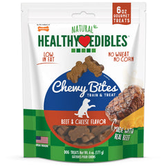 Nylabone Healthy Edibles Chewy Bites Soft Dog Treats Beef Cheese, 6 oz 1 ct