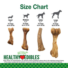 Nylabone Healthy Edibles Broth Bone All Natural Dog Treats Made With Real Bone Broth 4 Count Small/Regular - Up To 25 Lb