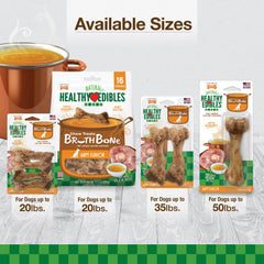Nylabone Healthy Edibles Broth Bone Natural Dog Treats 1 Count, Giant Up To 50 lb