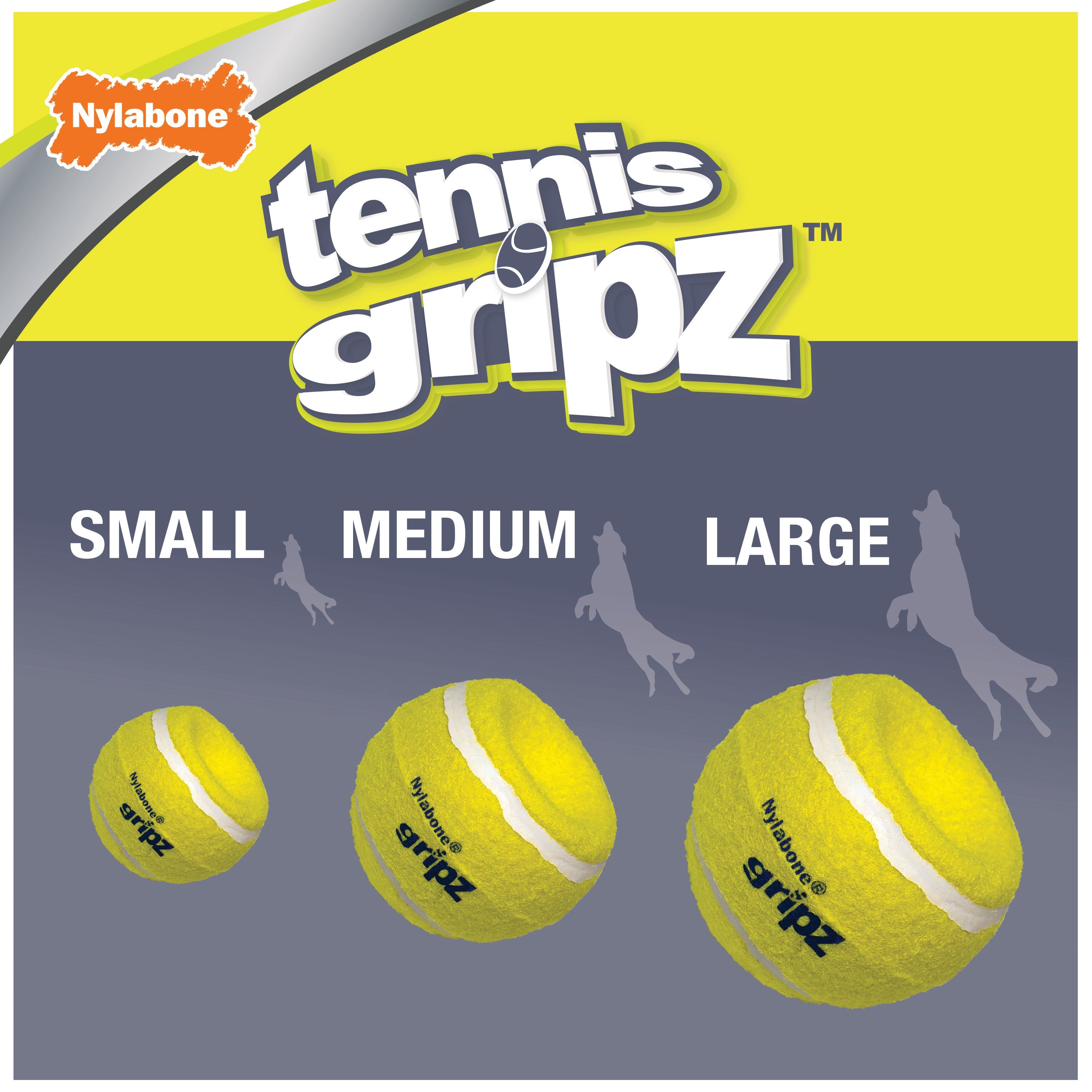 Nylabone Power Play Dog Tennis Ball Gripz 1ea/Large/Giant - Up To 50 lb