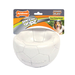 Nylabone Power Play Gripz Dog Soccer Ball Toy 1ea/Medium/Wolf - Up To 35 lb