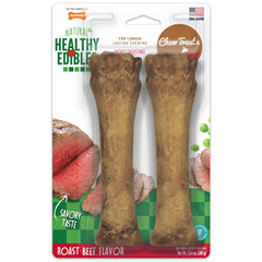 Nylabone Healthy Edibles AllNatural Long Lasting Roast Beef Dog Chew Treats Roast Beef, XL/Souper 50 Lbs. 2 ct