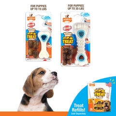 Nylabone Puppy Power Chew Souper Bone PopIn Puppy Treat Toy Combo Chicken, 1ea/XS/Petite Up To 15 Lbs. 1 ct