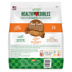 Nylabone Healthy Edibles AllNatural Long Lasting Bacon Chew Treats Bacon, Medium/Wolf Up To 35 Lbs. 7 ct