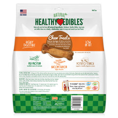 Nylabone Healthy Edibles AllNatural Long Lasting Bacon Chew Treats Bacon, Medium/Wolf Up To 35 Lbs. 12 ct