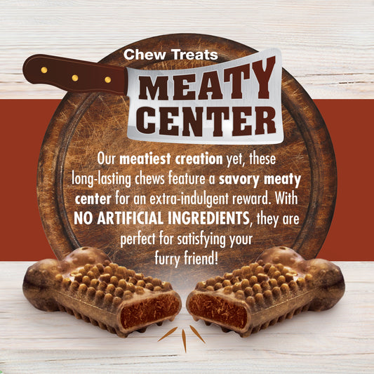 Nylabone Healthy Edibles Meaty Center Natural Dog Treats Beef, SMall Up To 30 Lbs. 12 ct