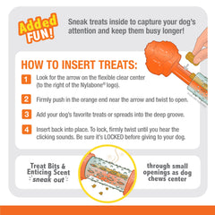 Nylabone Sneaky Snacker Dog Treat Toy Bacon, Orange, 1ea/Medium/Wolf Up To 35 Lbs. 1 ct