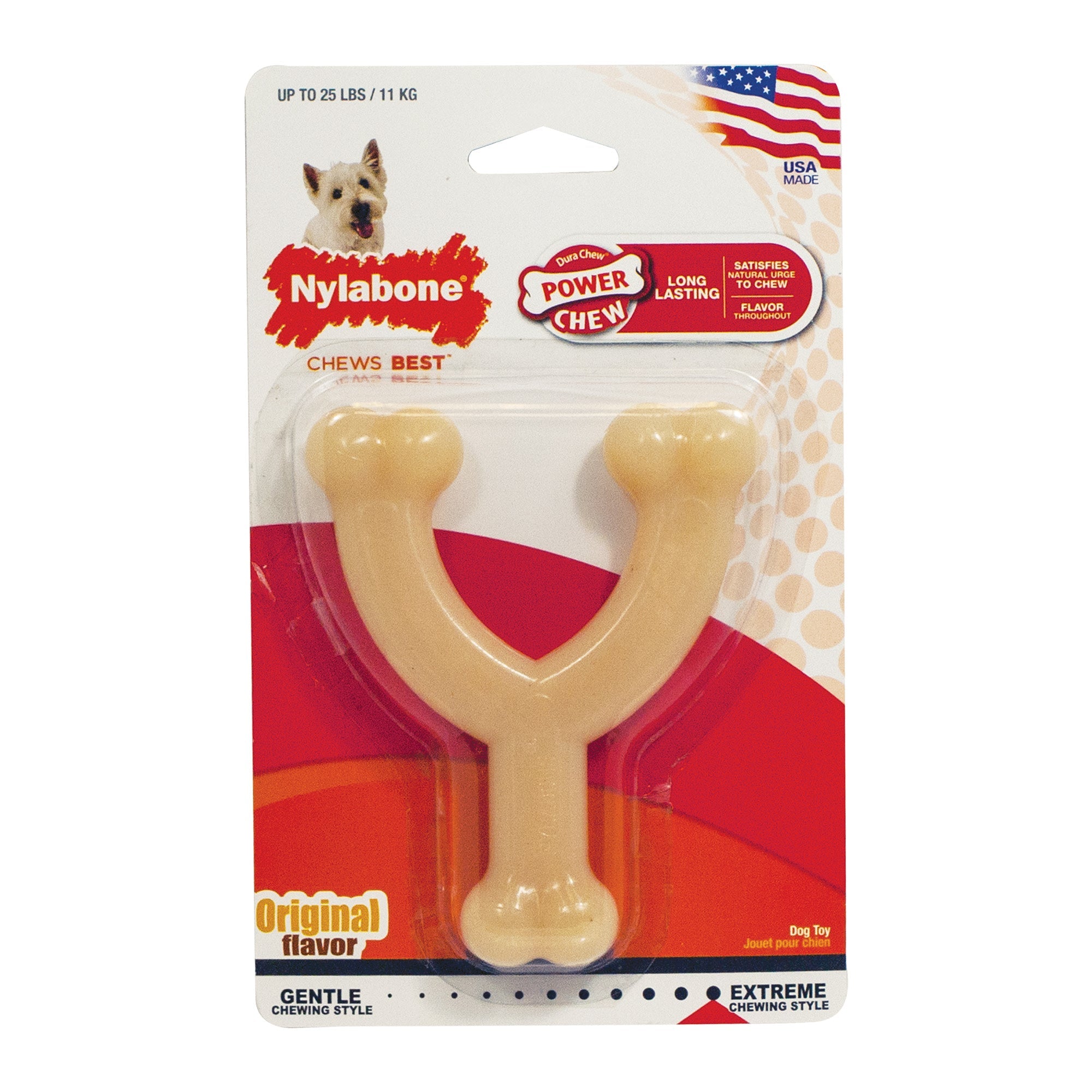 Nylabone Power Chew Long-Lasting Wishbone Dog Toy Adult Dog Original Original 1ea/SMall/Regular - Up To 25 Ibs.
