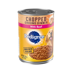 PEDIGREE Chopped Ground Dinner with Beef Canned Dog Food 12ea/22oz