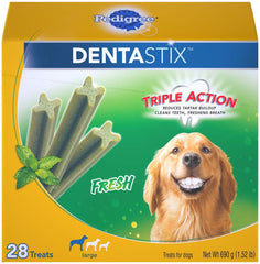 Pedigree DENTASTIX Dog Dental Treat Fresh 1ea/28 ct