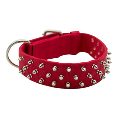 Omni Pet Bravo Nylon Spiked Dog Collar Red 27in.