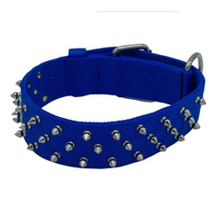 Omni Pet Bravo Nylon Spiked Dog Collar Blue 25in.