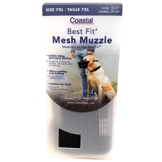 Best Fit Adjustable Mesh Dog Muzzle, Size 7 XL