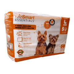 WizSmart Essentials Large Dog Pads, 23.5" x 22", Extra Absorbent Puppy Training Pads, Indoor Potty Pads, Leakproof Gel Pads for Small Dogs, Crate, House, Travel, Eco-Friendly, Non-Slip - 50 Count
