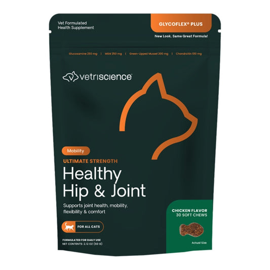 Vetriscience Cat Ultimate Strength Healthy Hip & Joint Chews Creamy Chicken Flavor - 30 Count
