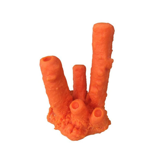 Weco Products South Pacific Coral Tube Sponge Ornament Orange, 1ea/SM