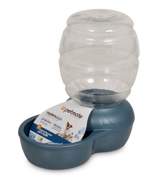 Petmate Replendish 1 Gal Waterer W/Microban Pearl Smoke Gray