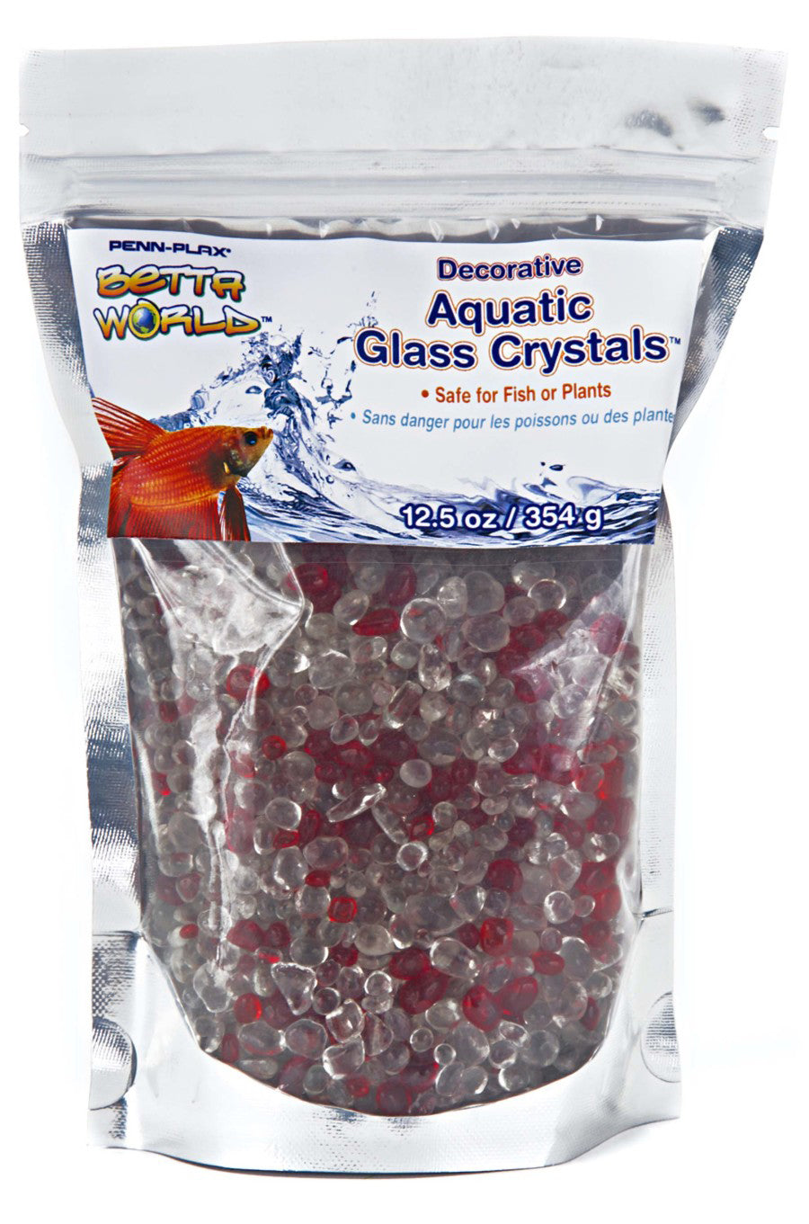 Penn-Plax Betta World Glass Crystal White/Blue 12.5oz