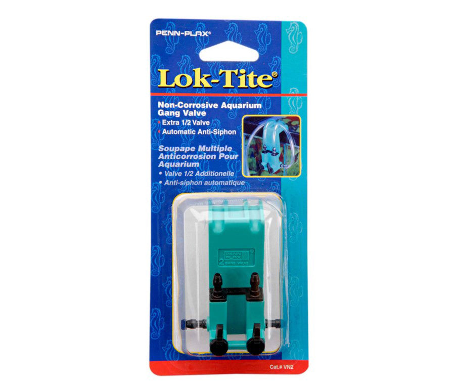 Penn-Plax Plastic Valve for Aquarium Pumps 2-Gang Green; Black