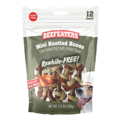 Beefeaters Rawhide Free Knotted Bone, Mini, 12ct