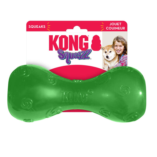 Kong Squeezz Dumbbell Dog Toy Assorted 1ea/Lg Default Title