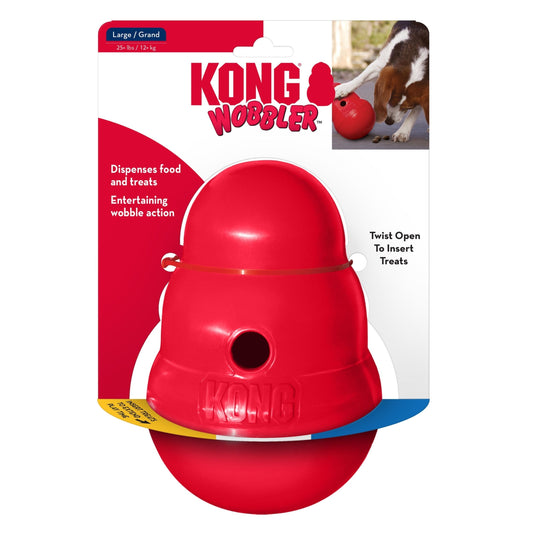 Kong Wobbler Food And Treat Dispenser Dog Toy Red 1ea/Lg Default Title