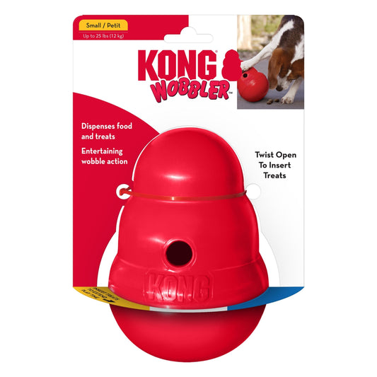 Kong Wobbler Food And Treat Dispenser Dog Toy Red 1ea/Sm Default Title