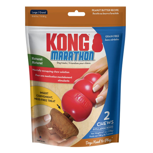 KONG Marathon Peanut Butter Dog Treat Large 2pk