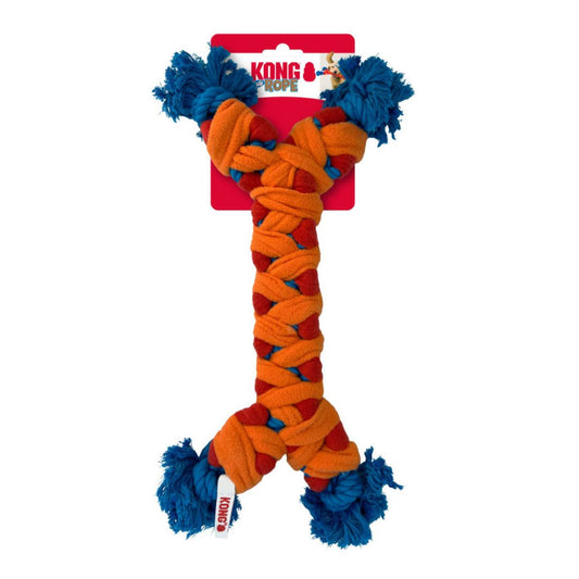 KONG Rope Rally Bone Red/Orange/Blue MD