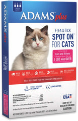 Adams Plus Flea & Tick Spot On Cats greater than 5lbs 3Month